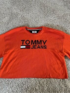 Tommy Jeans Vintage Orange Logo Knit crop sweater
